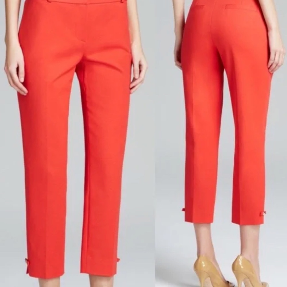 KATE SPADE Jackie Bow Capri Pants in Lacquer Red